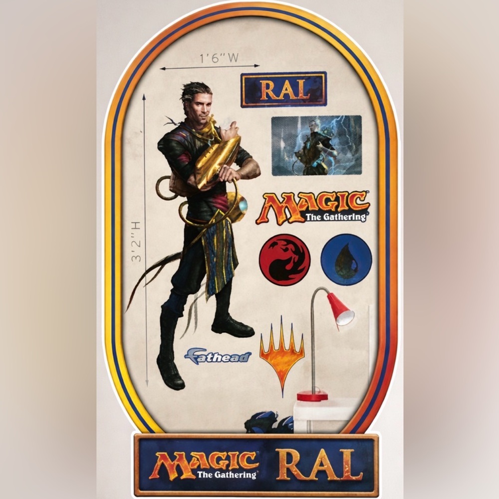 NIB Fathead Ral Zarek Wall Decal – Magic: The Gathering Izzet Guild‎ – Removable